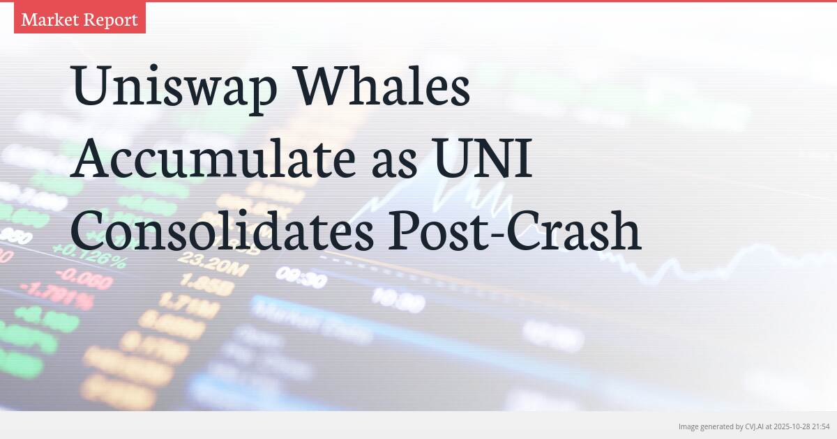 Uniswap Whales Accumulate as UNI Consolidates Post-Crash Uniswap Whales Accumulate as UNI Consolidates Post-Crash