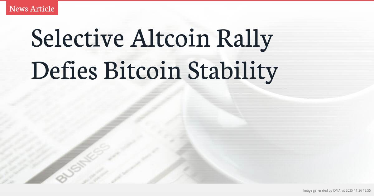 Selective Altcoin Rally Defies Bitcoin Stability