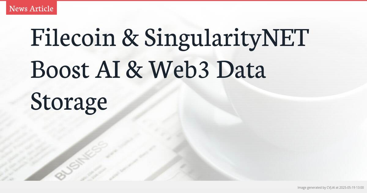Filecoin & SingularityNET Boost AI & Web3 Data Storage