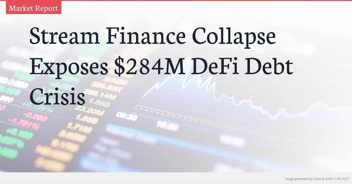 Stream Finance Collapse Exposes $284M DeFi Debt Crisis