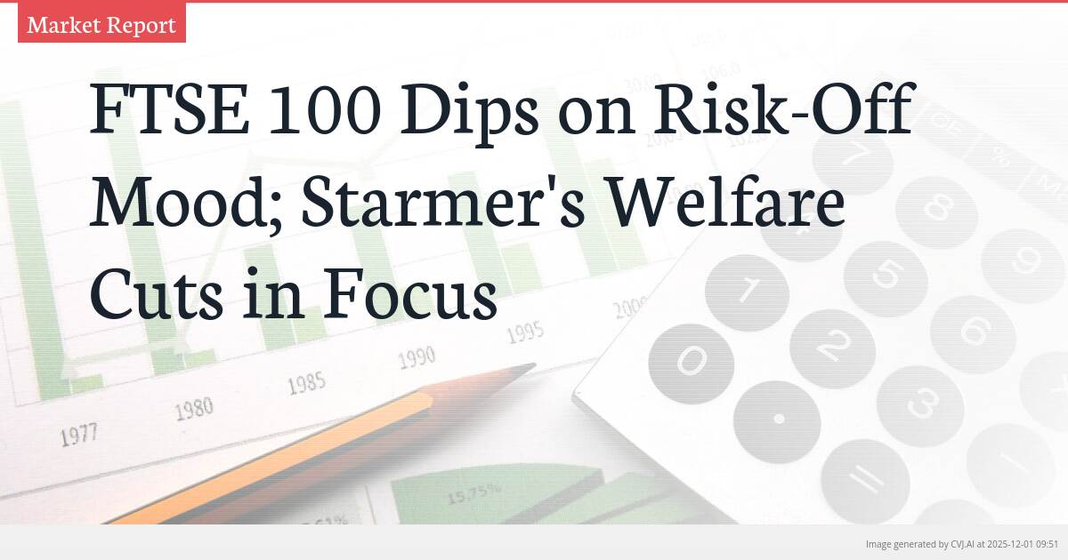 FTSE 100 Dips on Risk-Off Mood; Starmer’s Welfare Cuts in Focus