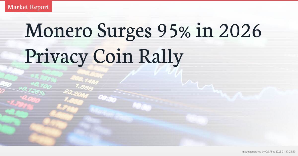 Monero Surges 95% in 2026 Privacy Coin Rally