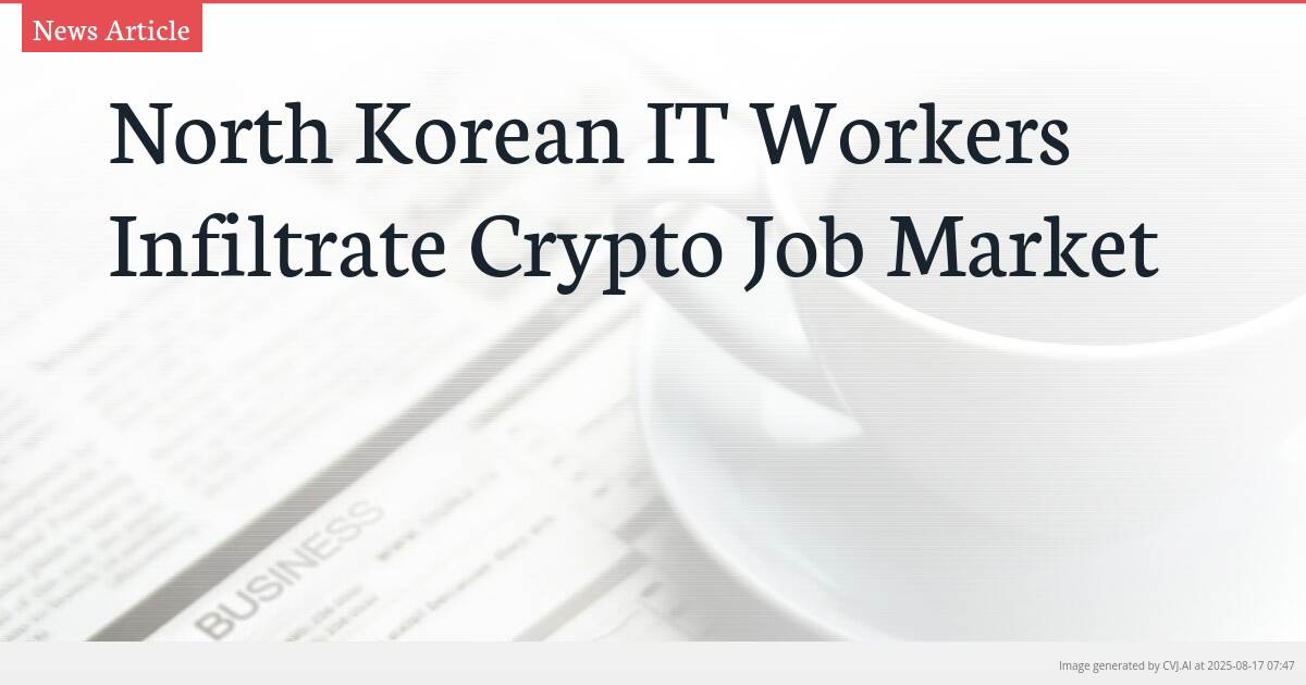North Korean IT Workers Infiltrate Crypto Job Market