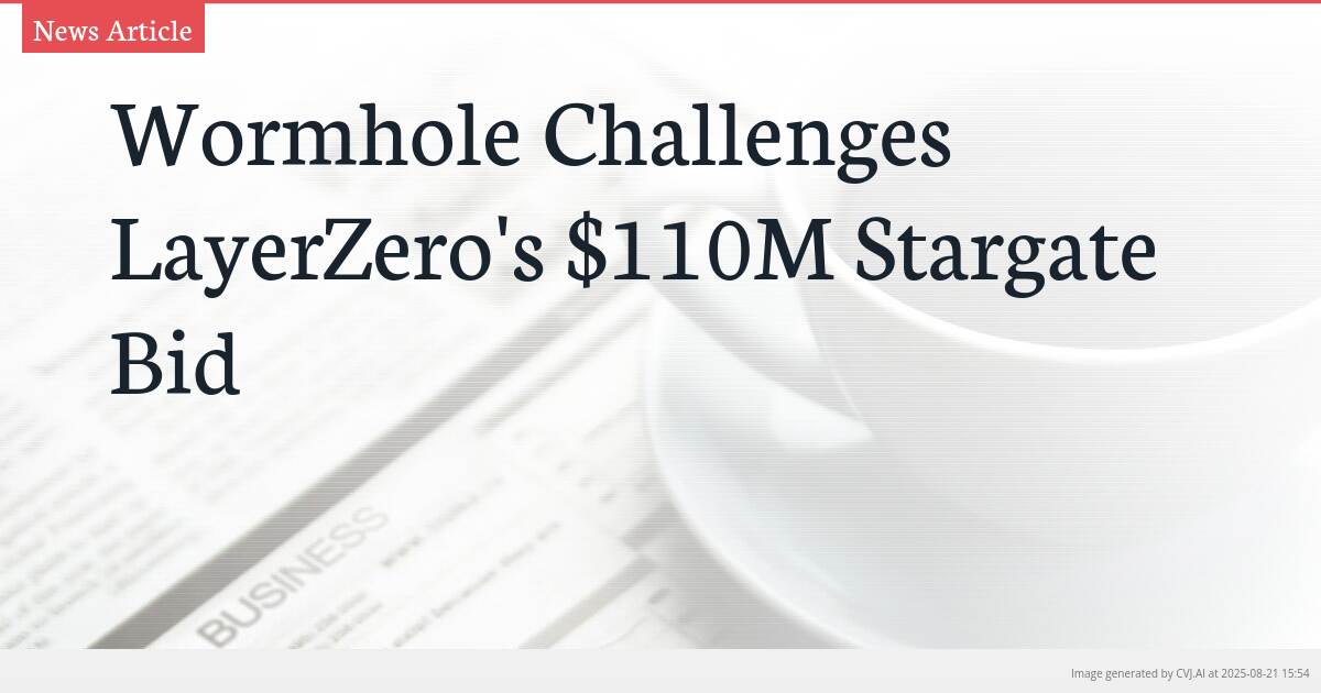 Wormhole Challenges LayerZero’s $110M Stargate Bid