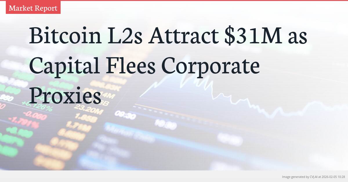 Bitcoin L2s Attract $31M as Capital Flees Corporate Proxies