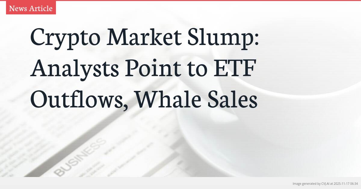 Crypto Market Slump: Analysts Point to ETF Outflows, Whale Sales