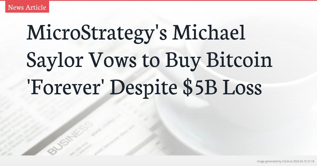 MicroStrategy’s Michael Saylor Vows to Buy Bitcoin ‘Forever’ Despite $5B Loss
