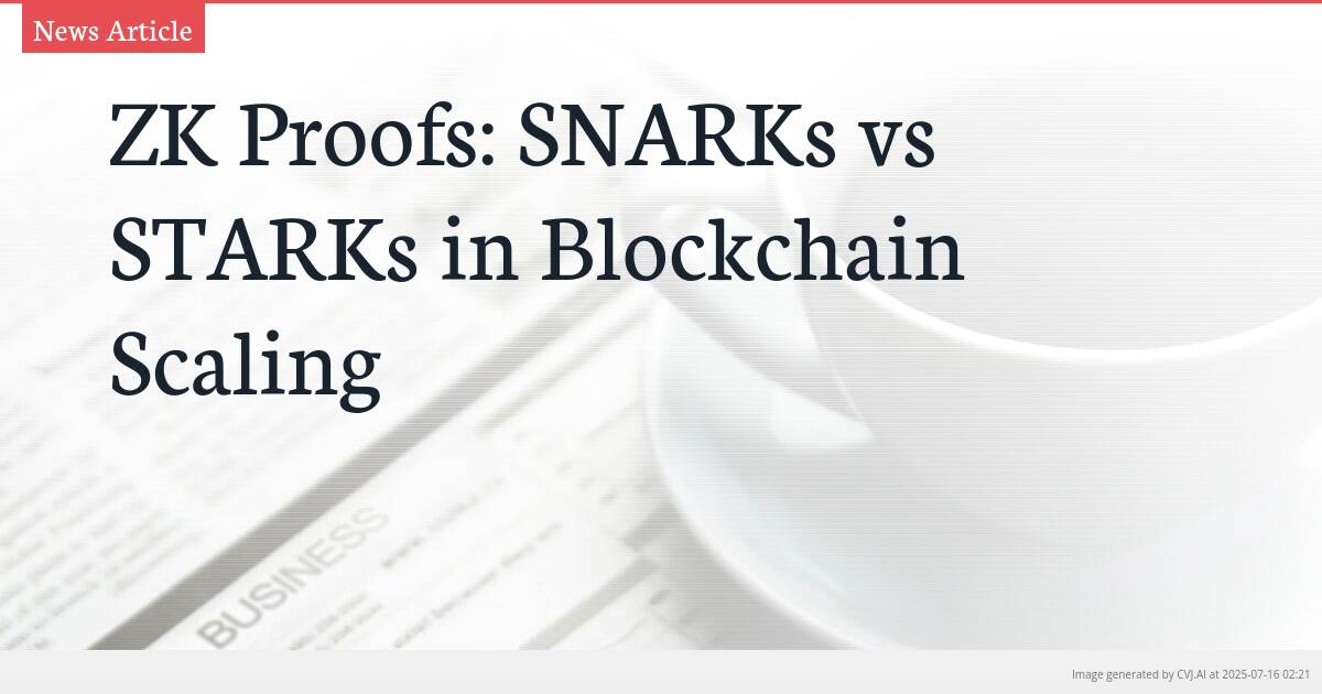 ZK Proofs: SNARKs vs STARKs in Blockchain Scaling