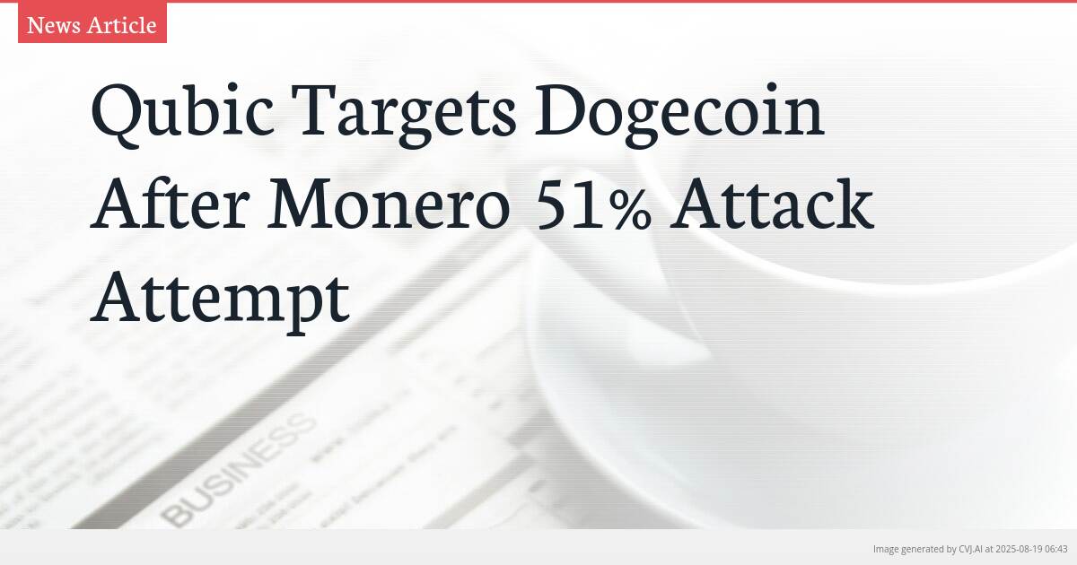 Qubic Targets Dogecoin After Monero 51% Attack Attempt