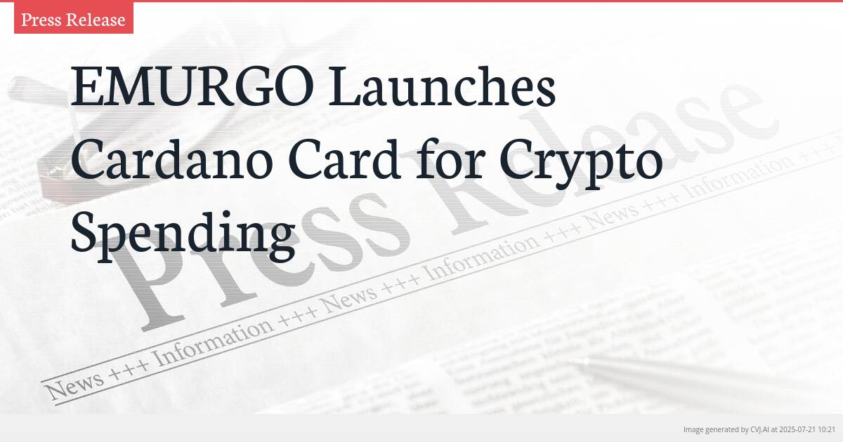 EMURGO Launches Cardano Card for Crypto Spending