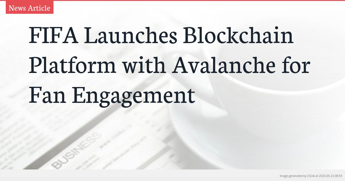 FIFA Launches Blockchain Platform with Avalanche for Fan Engagement