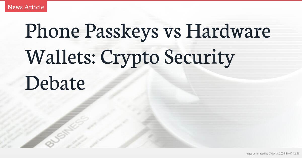 Phone Passkeys vs Hardware Wallets: Crypto Security Debate