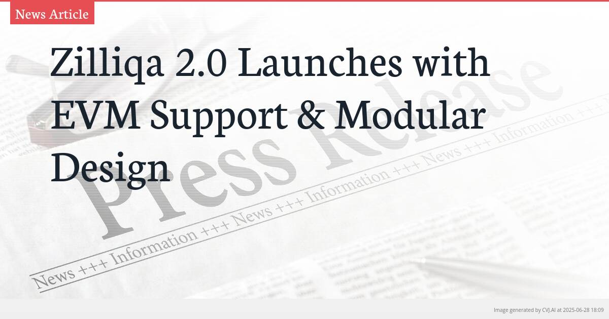Zilliqa 2.0 Launches with EVM Support & Modular Design