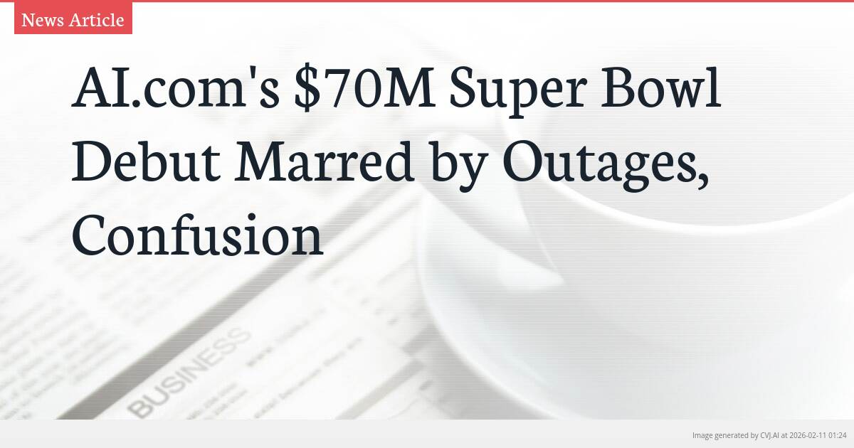 AI.com’s $70M Super Bowl Debut Marred by Outages, Confusion