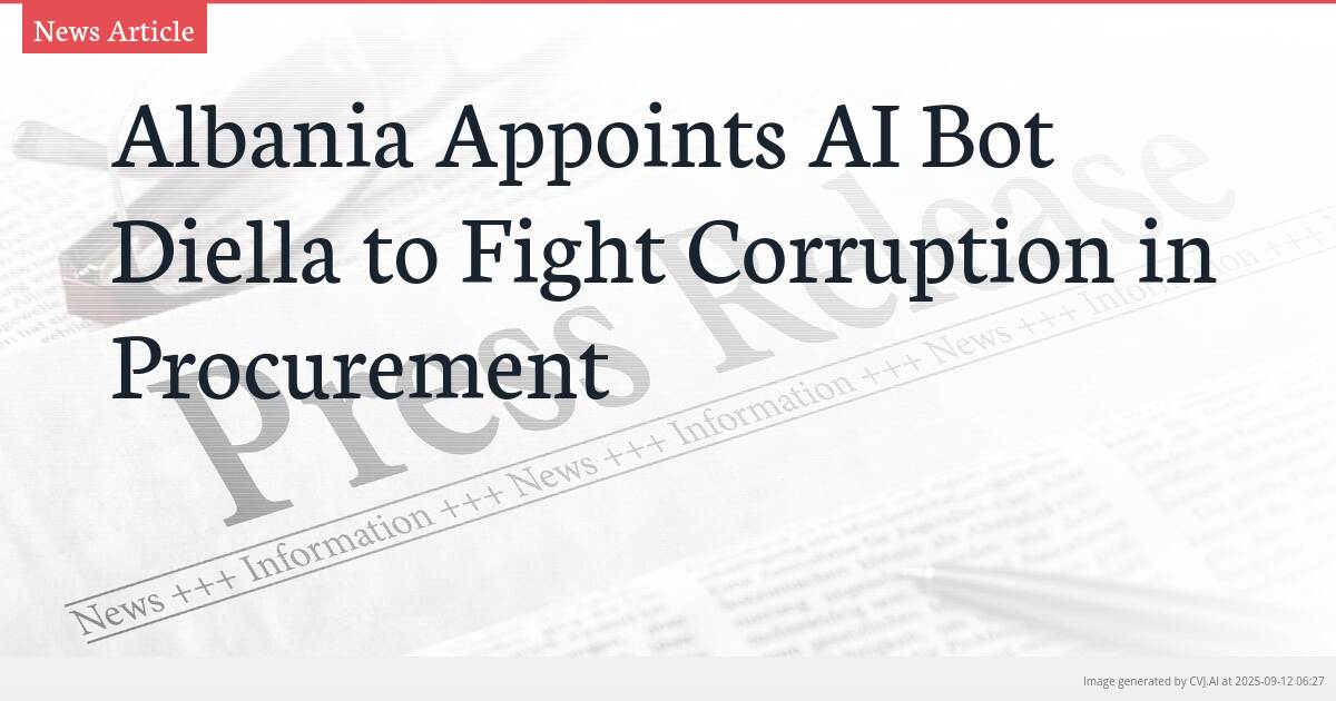 Albania Appoints AI Bot Diella to Fight Corruption in Procurement
