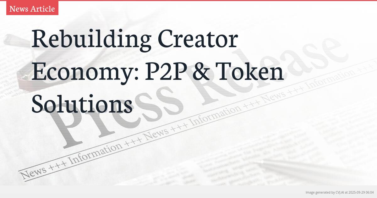 Rebuilding Creator Economy: P2P & Token Solutions