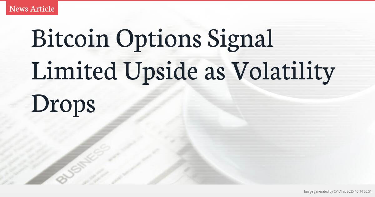 Bitcoin Options Signal Limited Upside as Volatility Drops