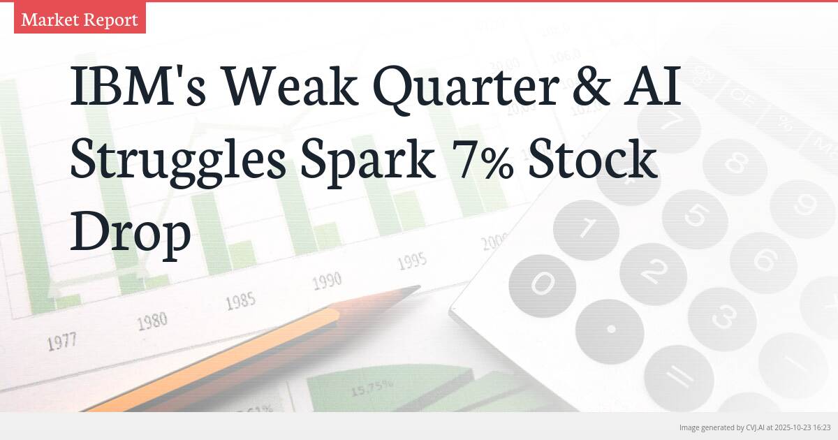IBM’s Weak Quarter & AI Struggles Spark 7% Stock Drop