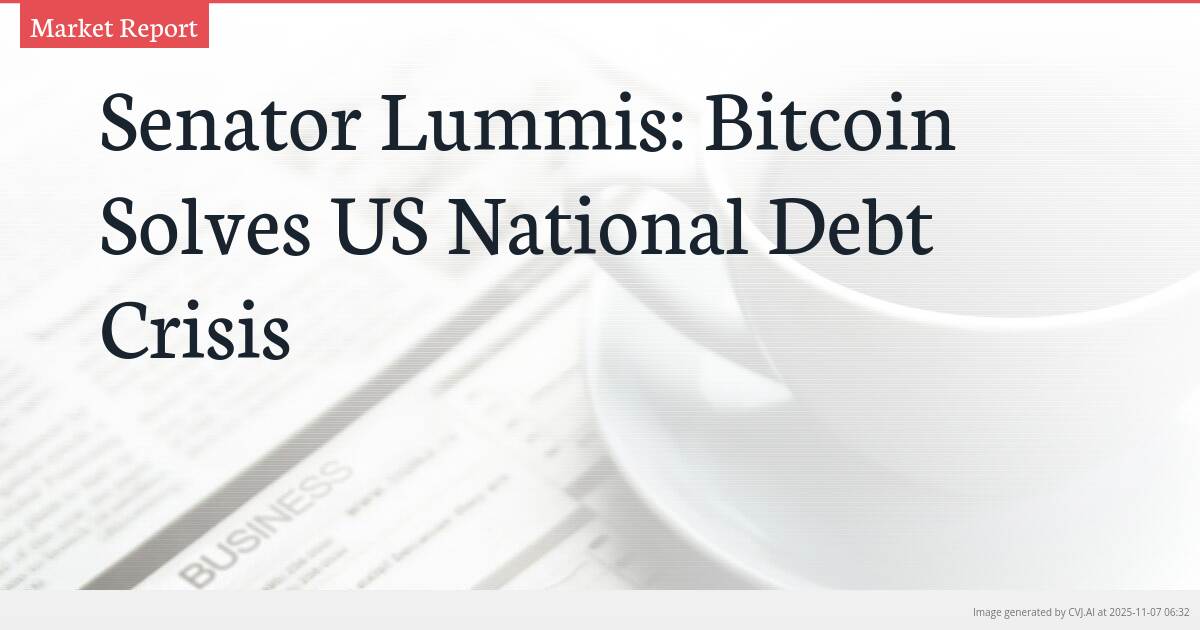 Senator Lummis: Bitcoin Solves US National Debt Crisis