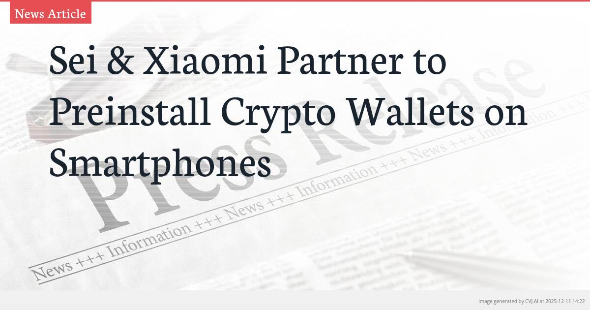Sei & Xiaomi Partner to Preinstall Crypto Wallets on Smartphones