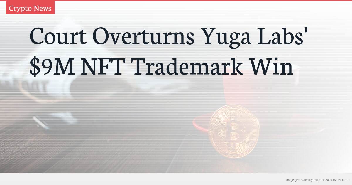 Court Overturns Yuga Labs’ $9M NFT Trademark Win