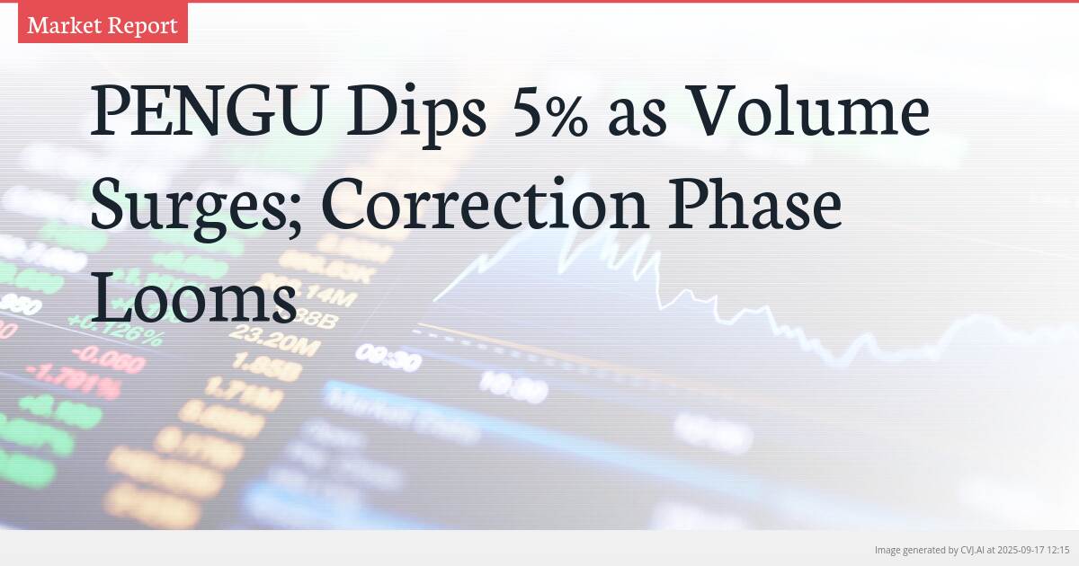 PENGU Dips 5% as Volume Surges; Correction Phase Looms