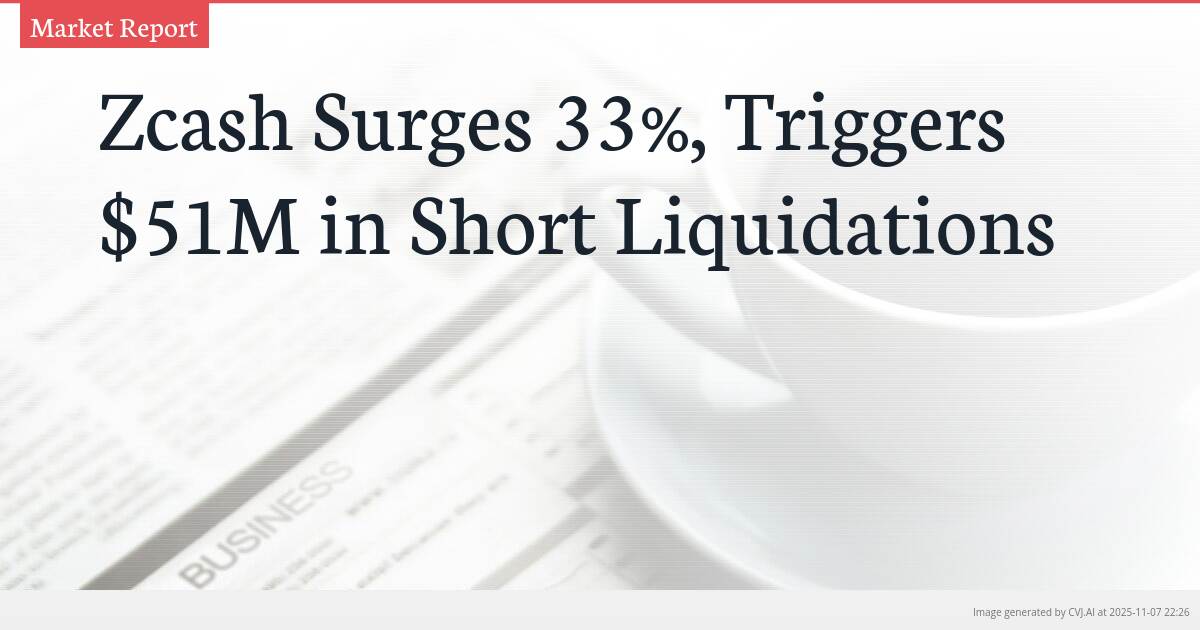 Zcash Surges 33%, Triggers $51M in Short Liquidations