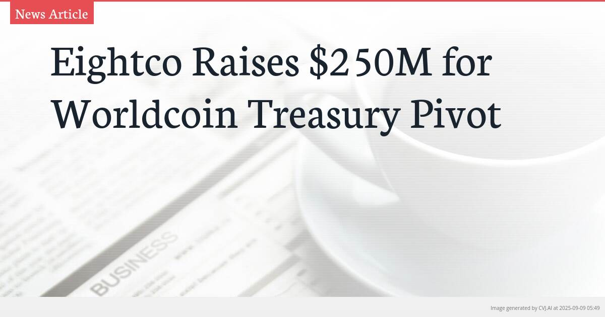 Eightco Raises $250M for Worldcoin Treasury Pivot