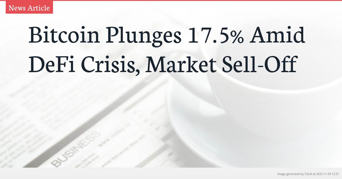 Bitcoin Plunges 17.5% Amid DeFi Crisis, Market Sell-Off