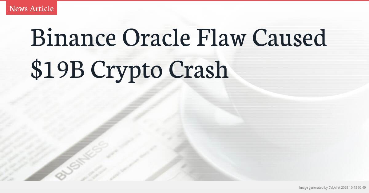 Binance Oracle Flaw Caused $19B Crypto Crash