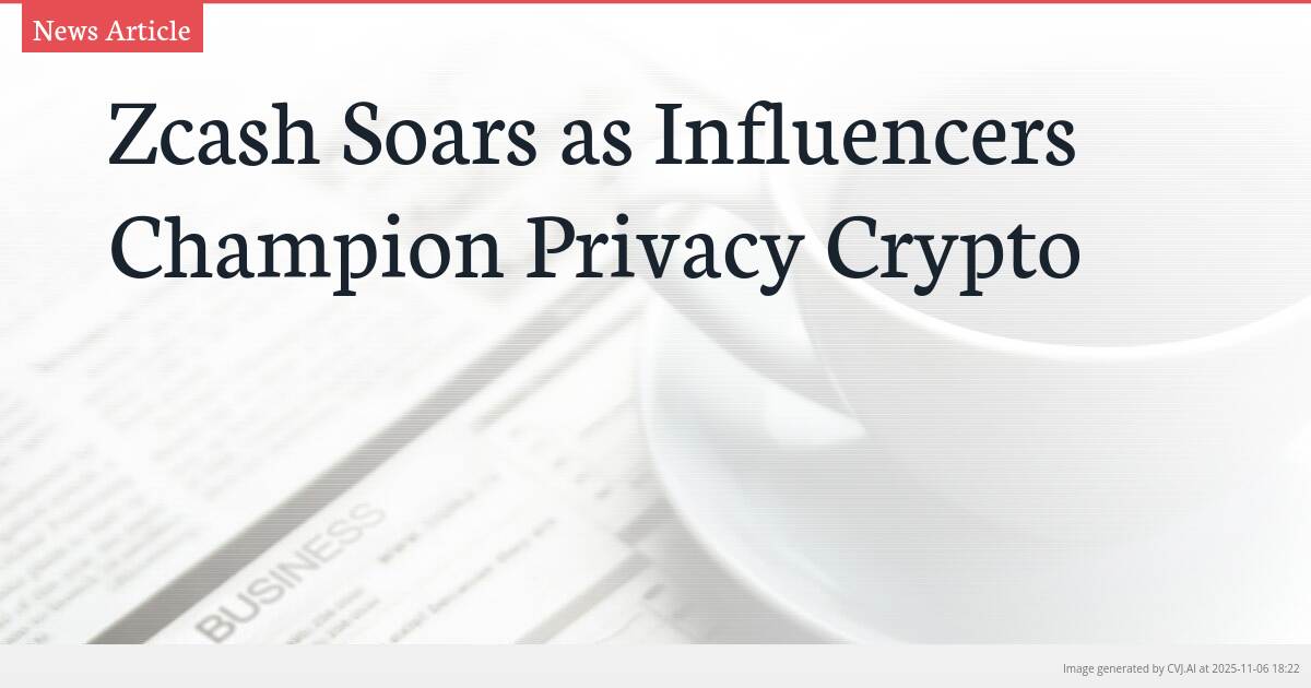 Zcash Soars as Influencers Champion Privacy Crypto