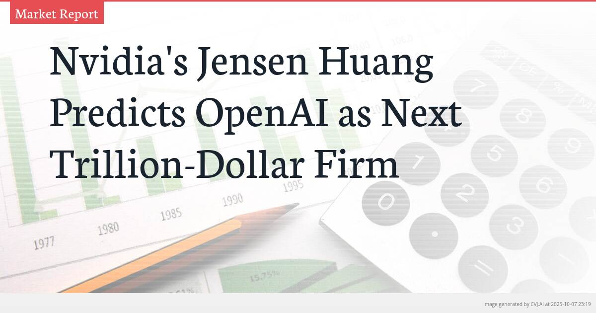 Nvidia’s Jensen Huang Predicts OpenAI as Next Trillion-Dollar Firm