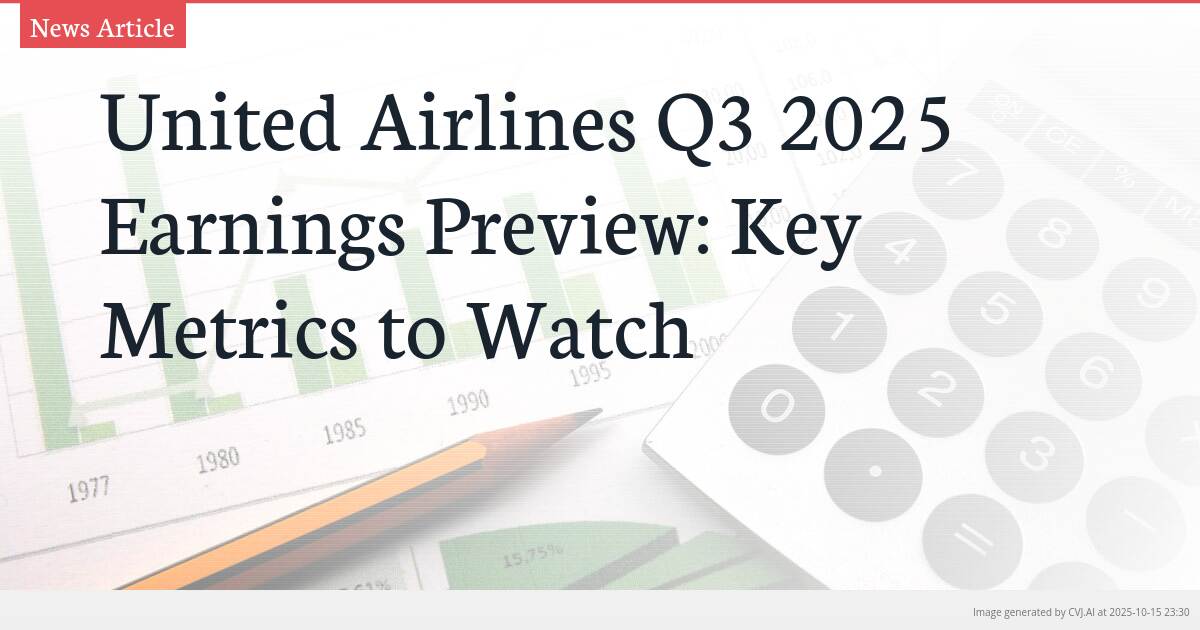 United Airlines Q3 2025 Earnings Preview: Key Metrics to Watch