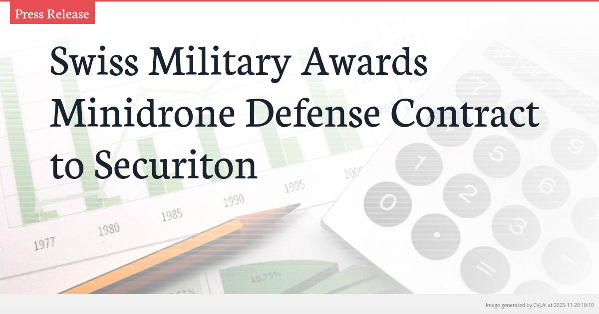 Swiss Military Awards Minidrone Defense Contract to Securiton