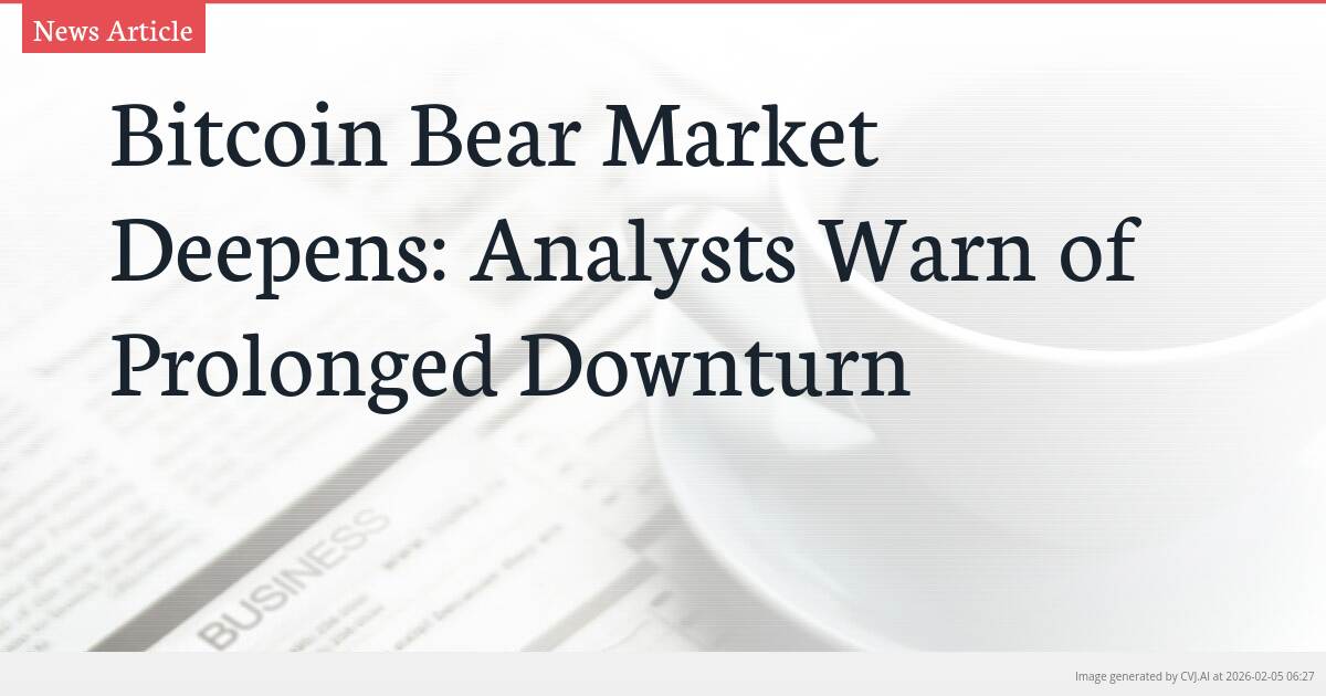 Bitcoin Bear Market Deepens: Analysts Warn of Prolonged Downturn
