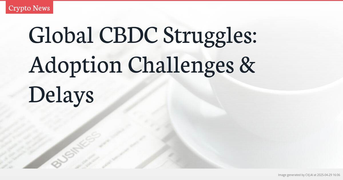 Global CBDC Struggles: Adoption Challenges & Delays