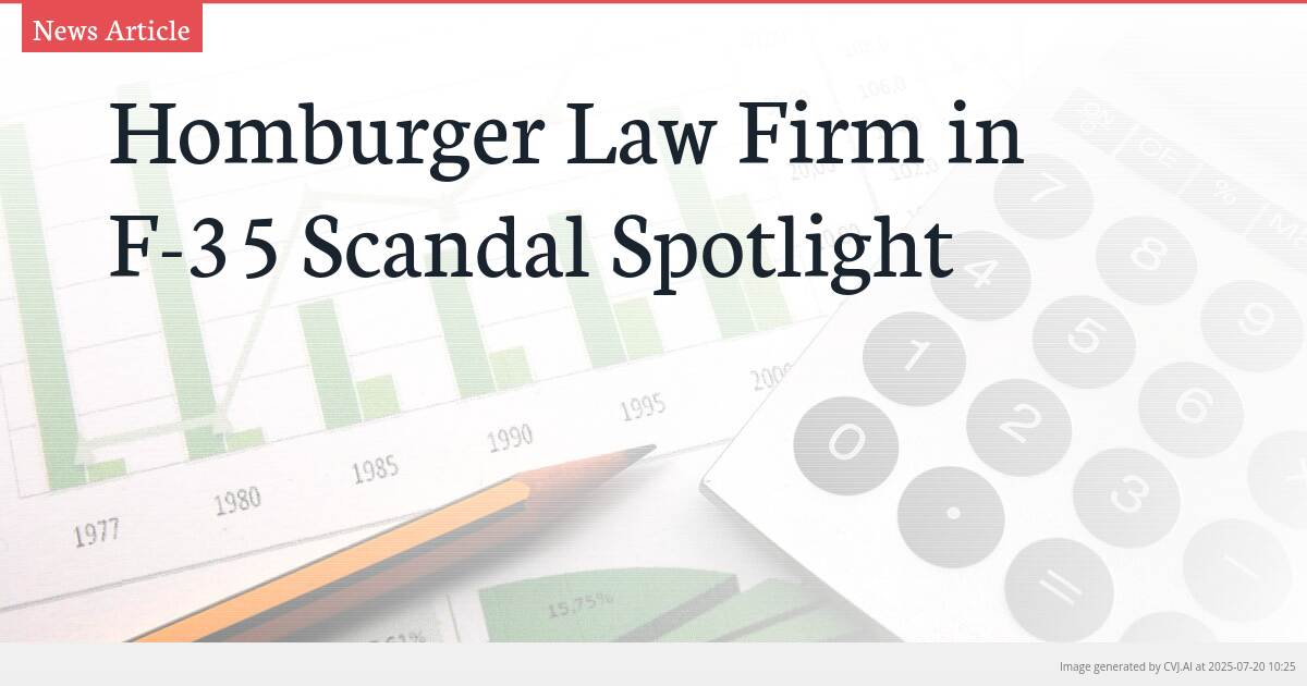 Homburger Law Firm in F-35 Scandal Spotlight