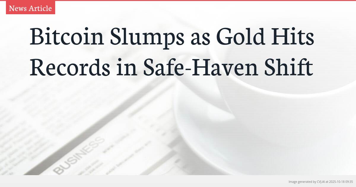 Bitcoin Slumps as Gold Hits Records in Safe-Haven Shift