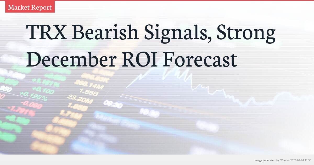 TRX Bearish Signals, Strong December ROI Forecast