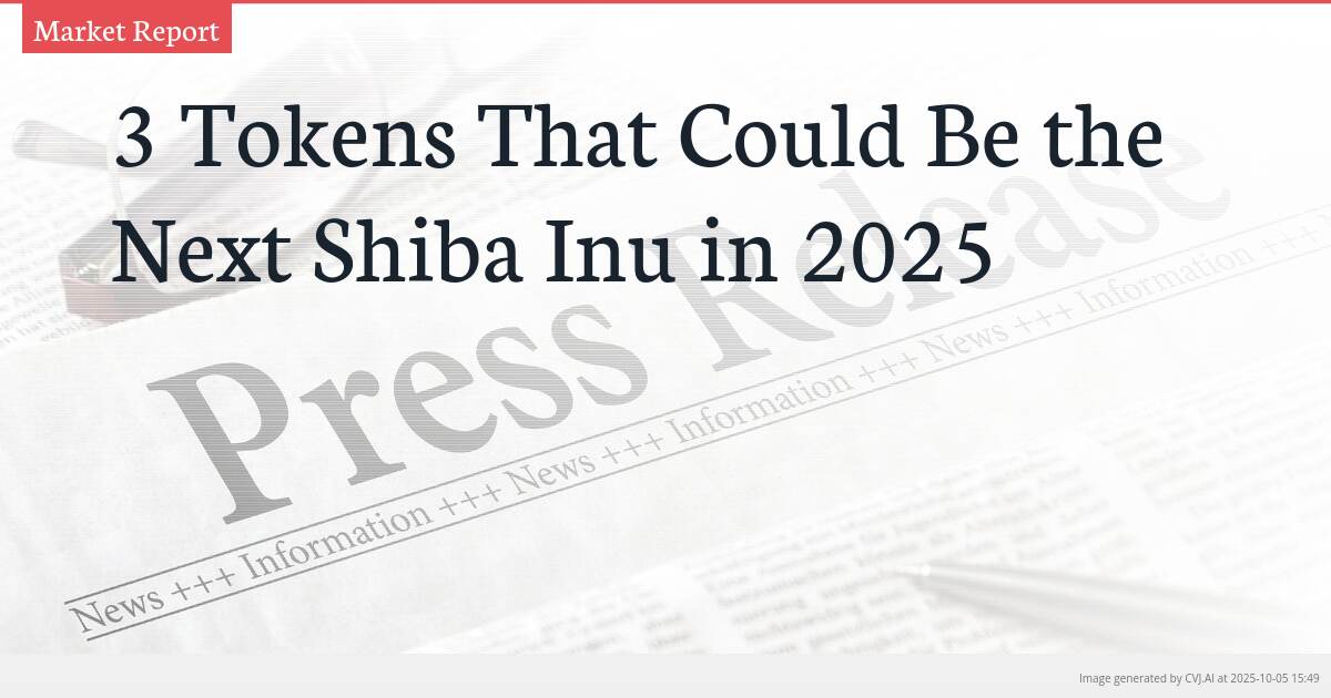 3 Tokens That Could Be the Next Shiba Inu in 2025