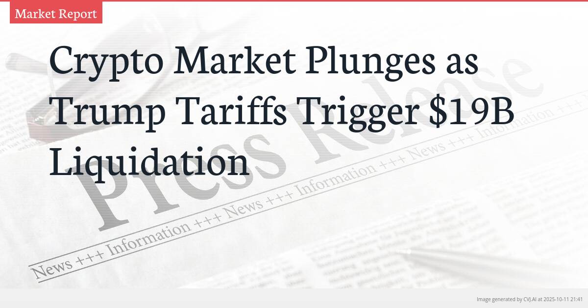 Crypto Market Plunges as Trump Tariffs Trigger $19B Liquidation