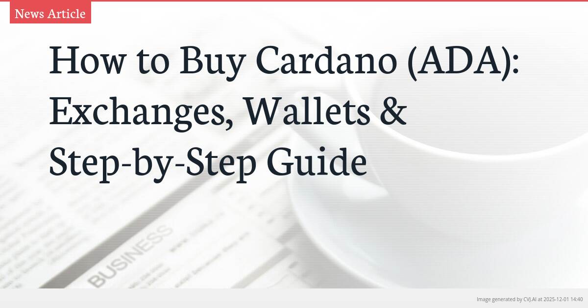 How to Buy Cardano (ADA): Exchanges, Wallets & Step-by-Step Guide