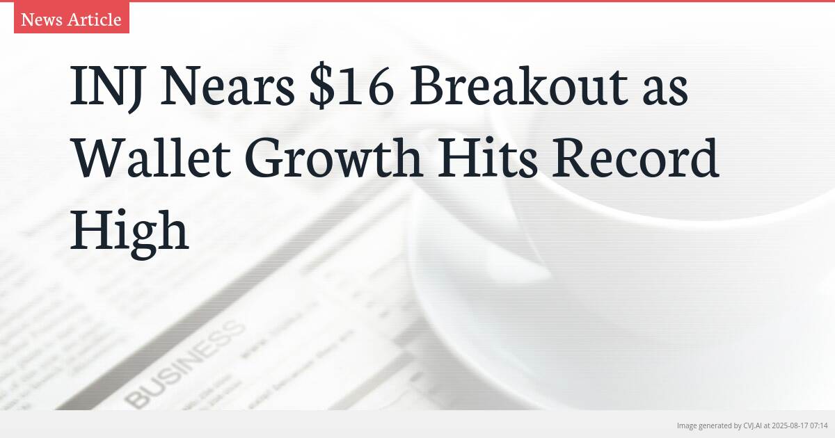 INJ Nears $16 Breakout as Wallet Growth Hits Record High