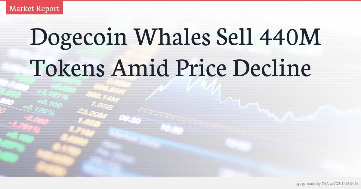 Dogecoin Whales Sell 440M Tokens Amid Price Decline