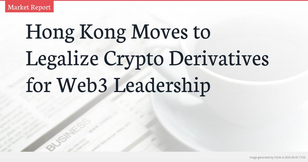 Hong Kong Moves to Legalize Crypto Derivatives for Web3 Leadership