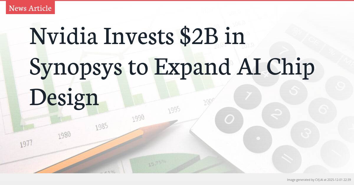 Nvidia Invests $2B in Synopsys to Expand AI Chip Design