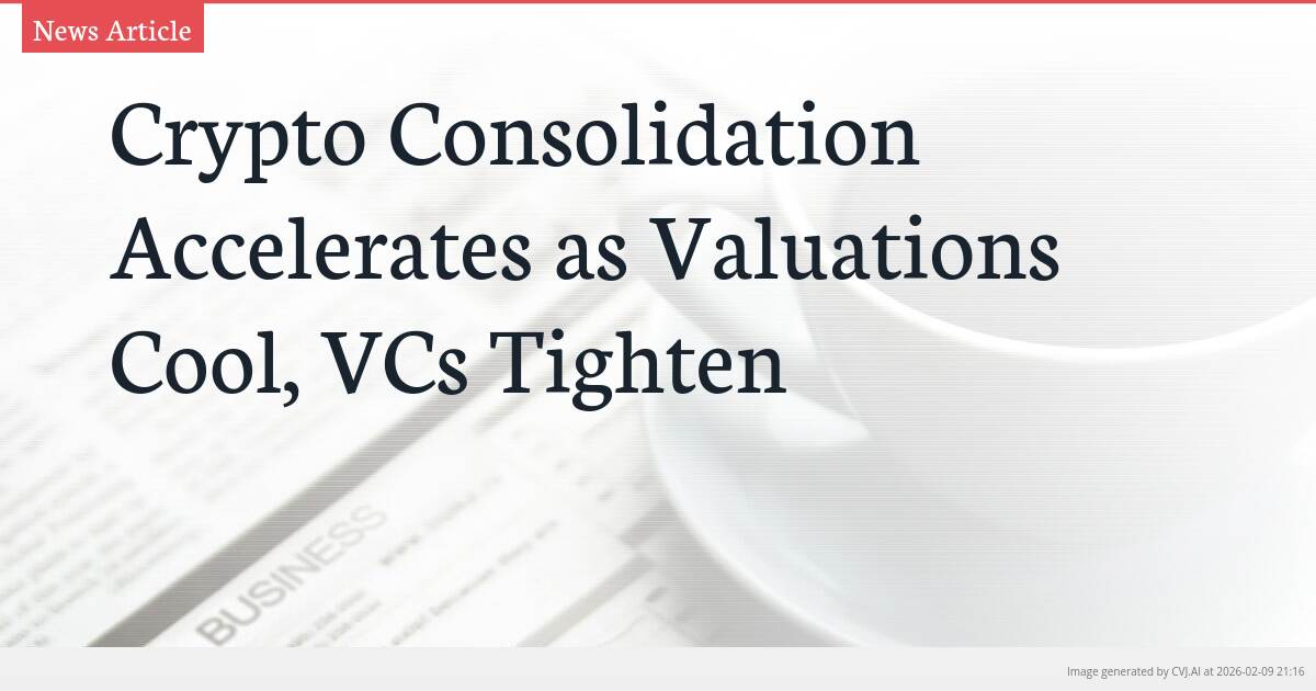 Crypto Consolidation Accelerates as Valuations Cool, VCs Tighten