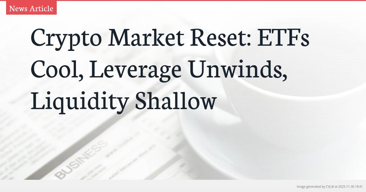 Crypto Market Reset: ETFs Cool, Leverage Unwinds, Liquidity Shallow