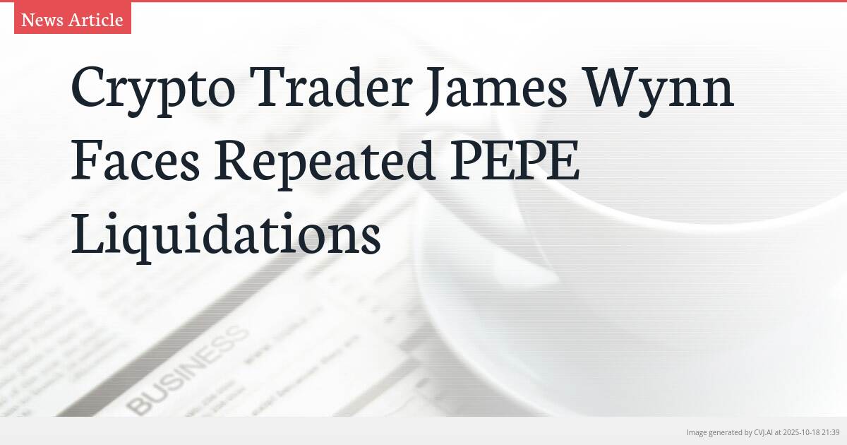 Crypto Trader James Wynn Faces Repeated PEPE Liquidations