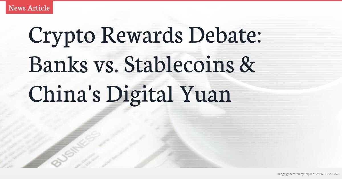 Crypto Rewards Debate: Banks vs. Stablecoins & China’s Digital Yuan